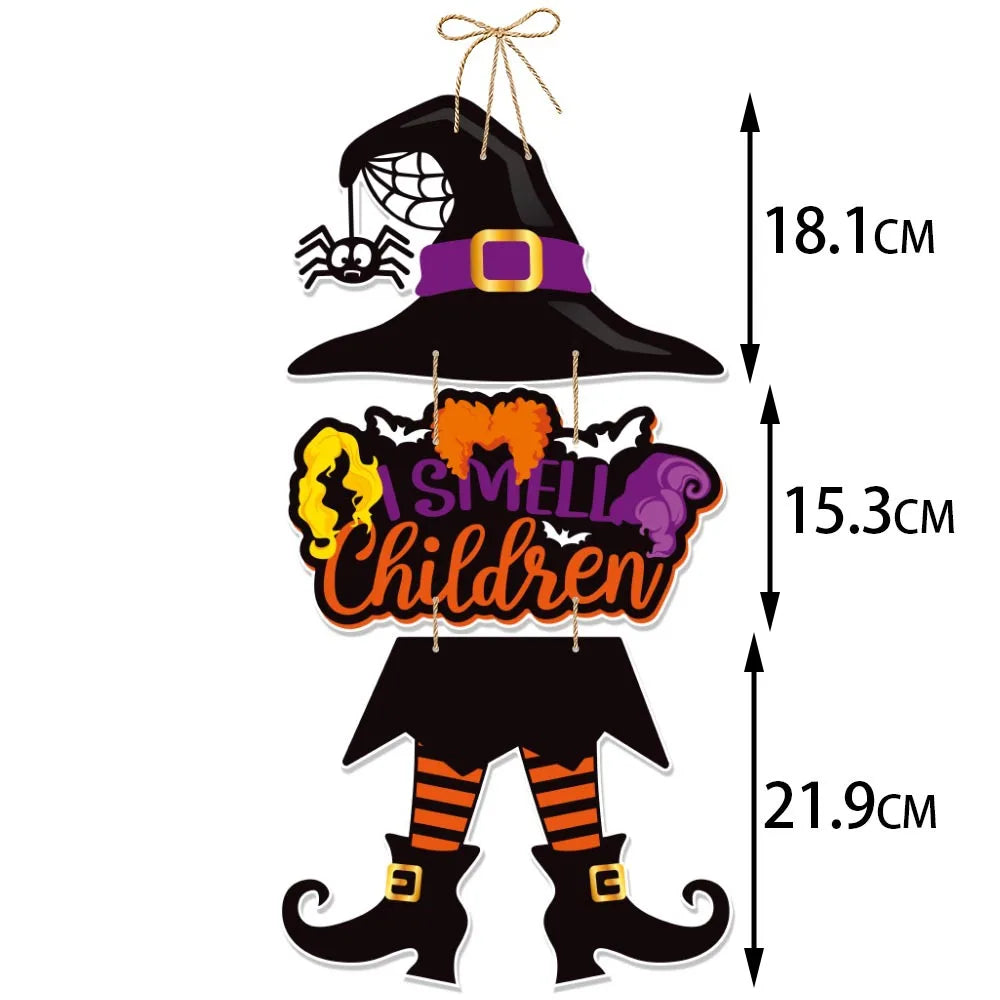 Halloween Spooky Pumpkin Witch Ghost Door Hanger