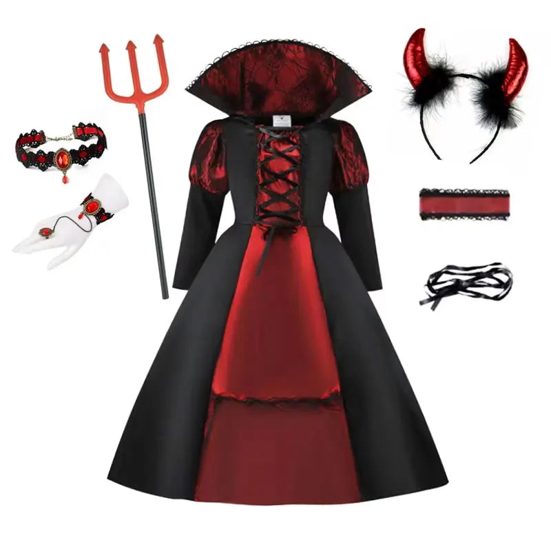 Girls Halloween Vampire Costume Dress