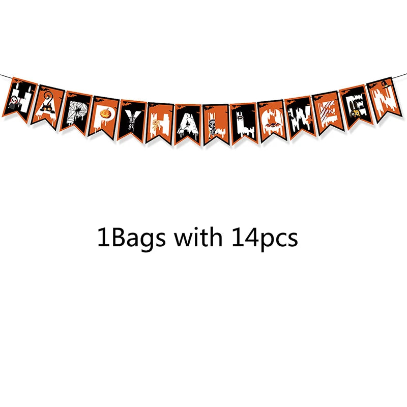 Halloween Party Paper Flag Banner