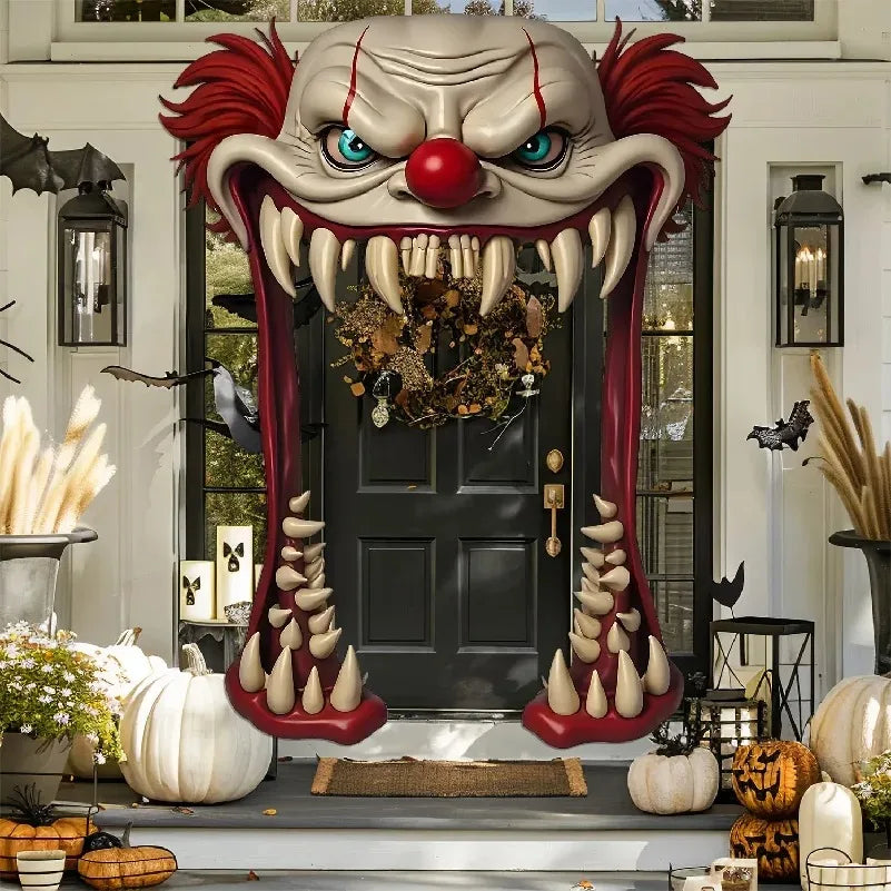 Halloween Scary Clown Door Cover Curtain