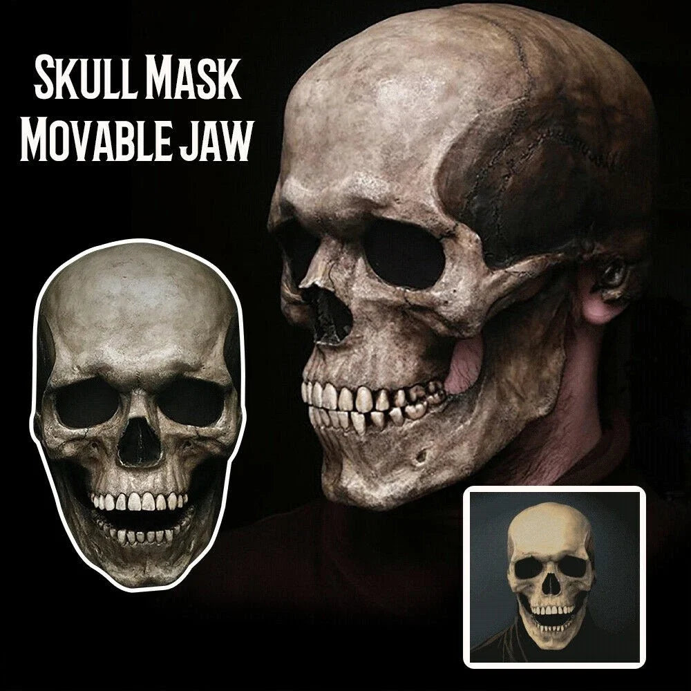 Movable Jaw Latex Skull Mask