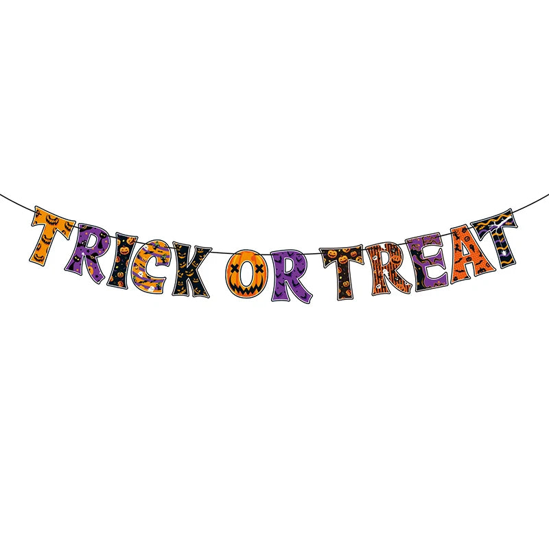 Halloween Party Paper Flag Banner