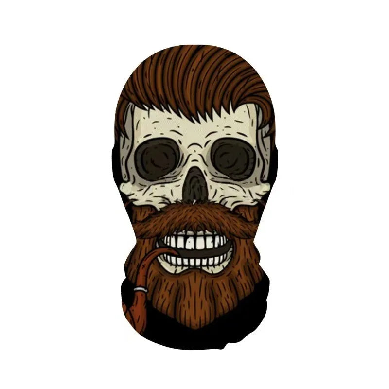 Halloween Skeleton Mesh Hood Mask