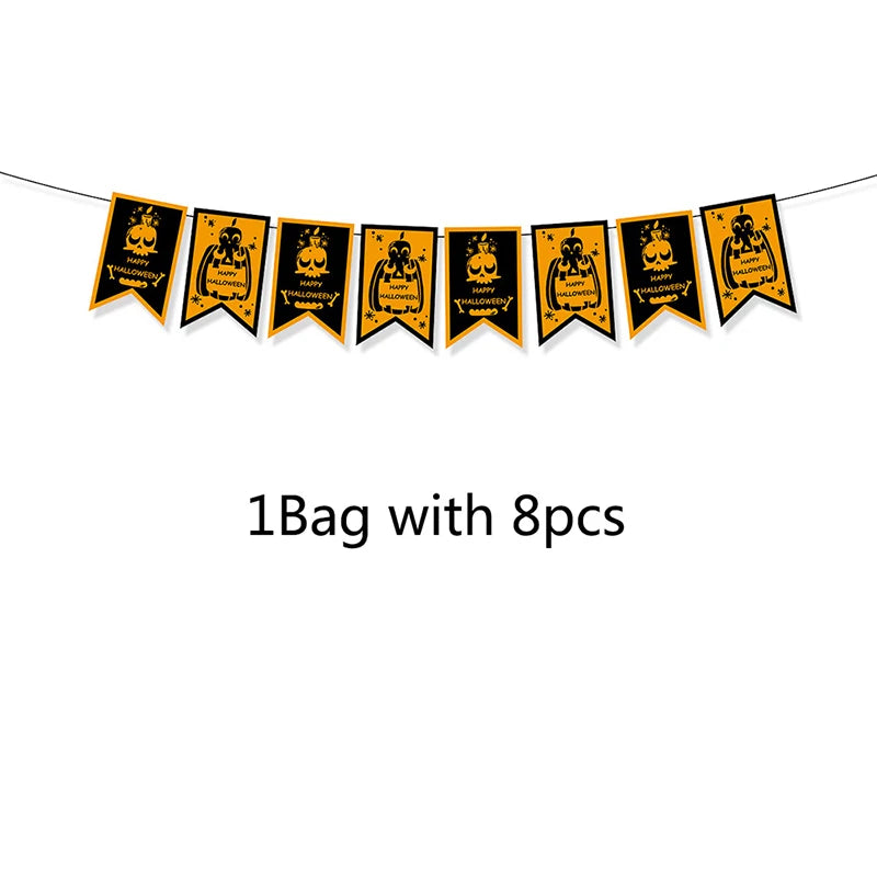 Halloween Party Paper Flag Banner