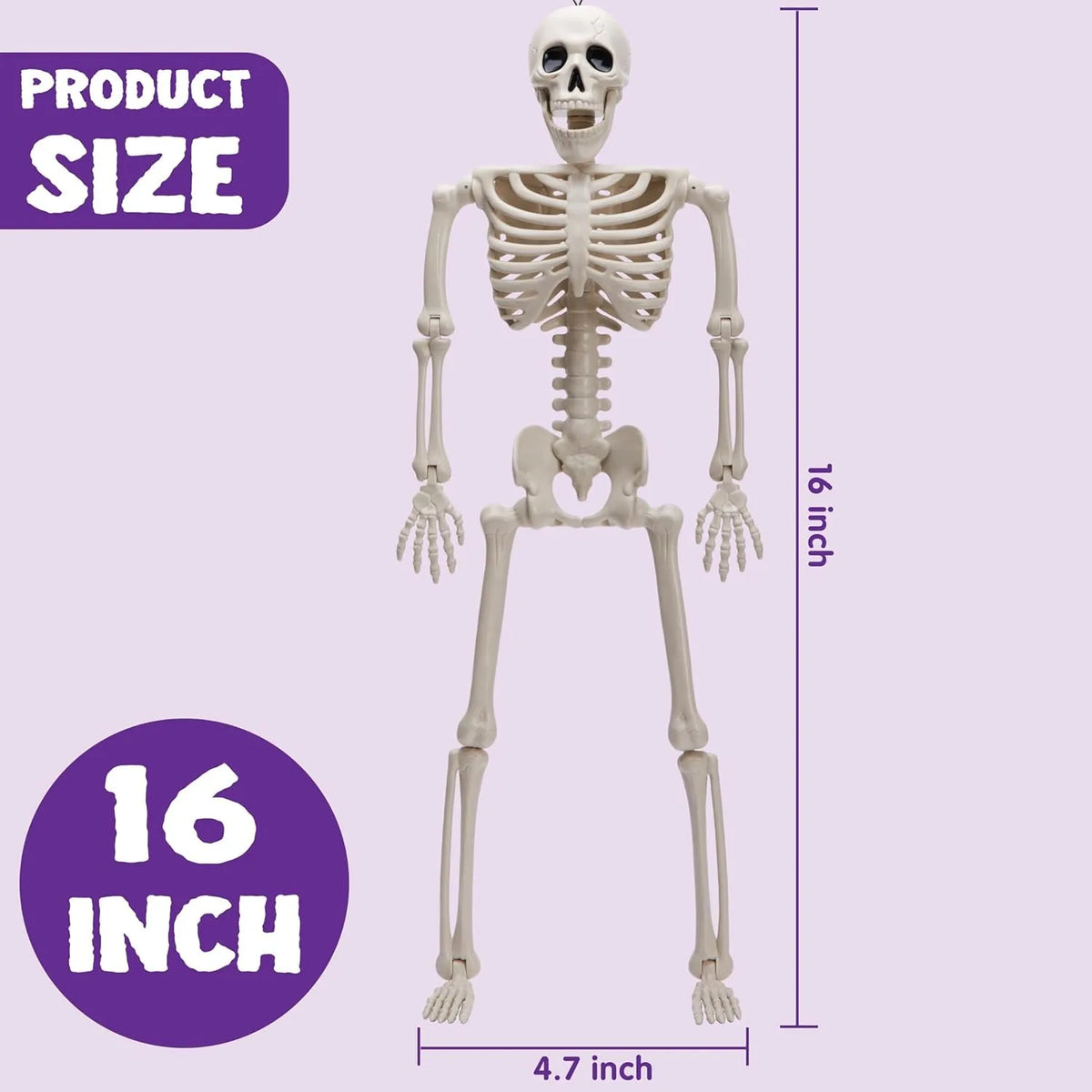 Halloween Posable Skeleton Decorations 16" (5-Pack)