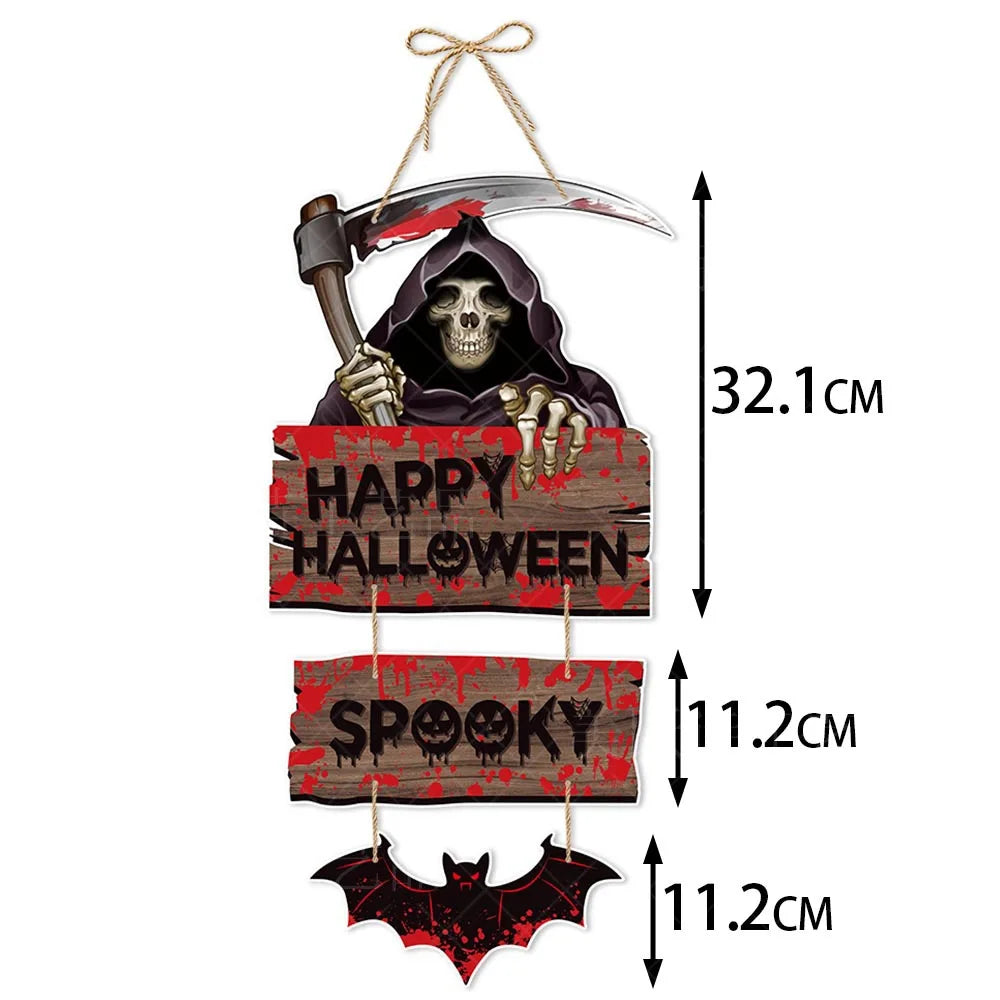 Halloween Spooky Pumpkin Witch Ghost Door Hanger