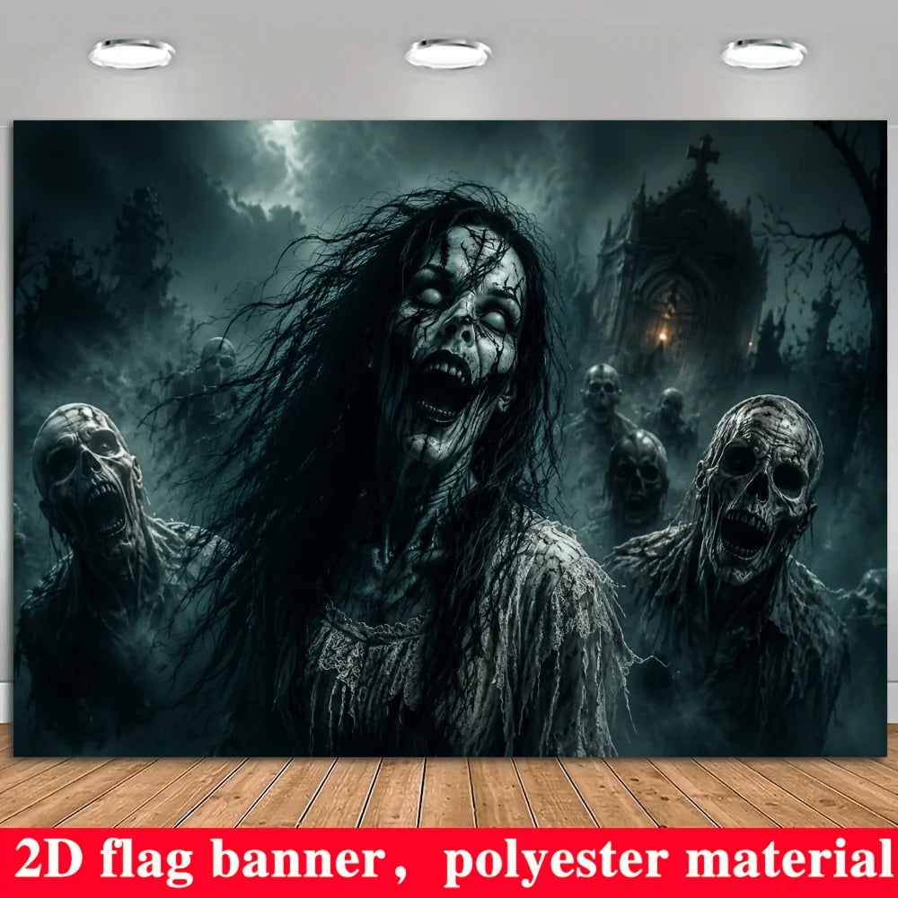 Halloween Zombie-Themed Background