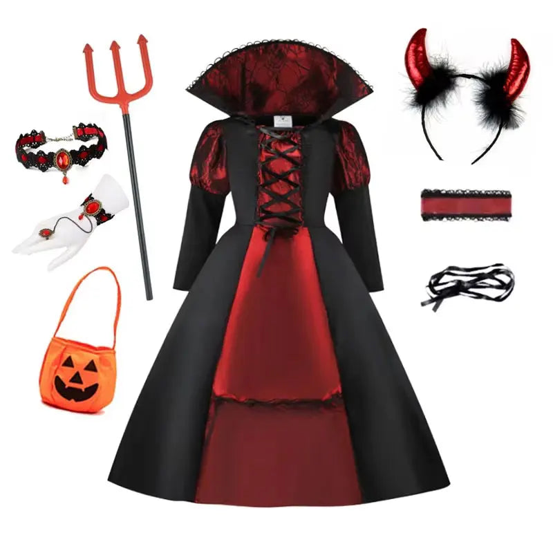 Girls Halloween Vampire Costume Dress