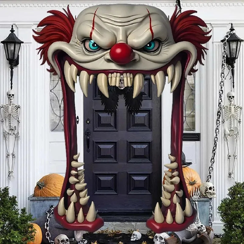 Halloween Scary Clown Door Cover Curtain