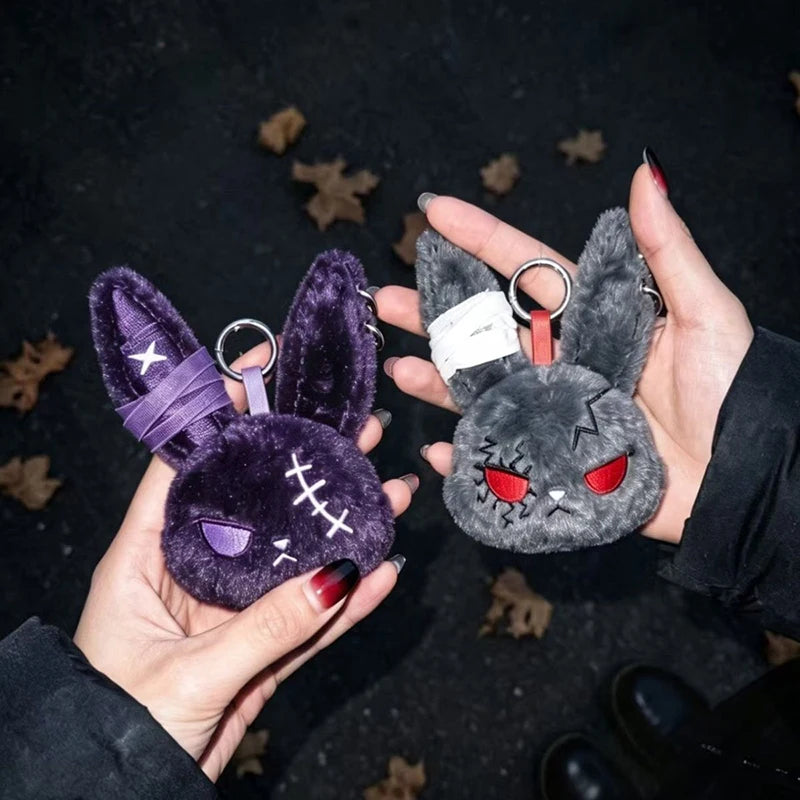 Gothic Horror Bunny Plush Keychain