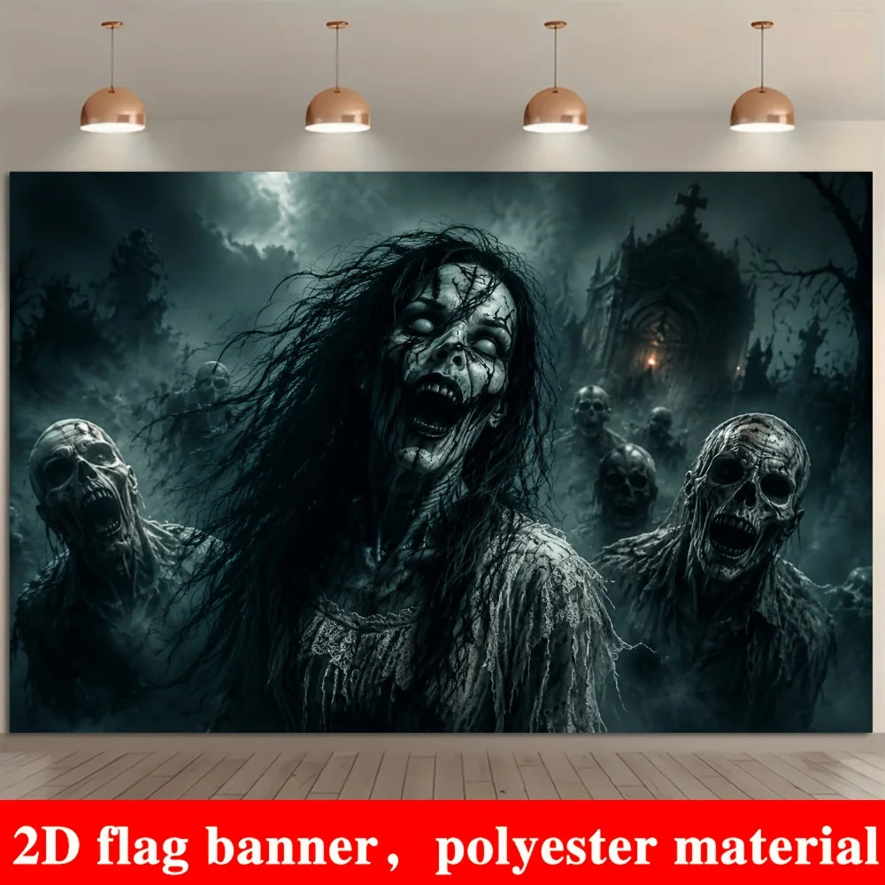 Halloween Zombie-Themed Background