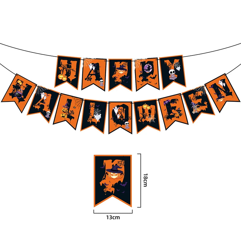 Halloween Party Paper Flag Banner