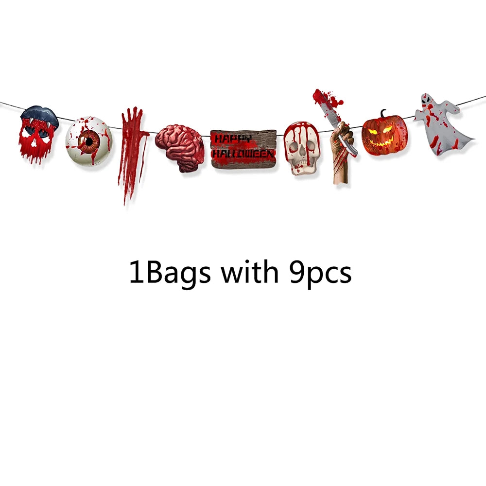 Halloween Party Paper Flag Banner