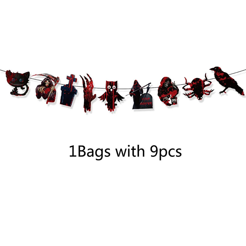 Halloween Party Paper Flag Banner