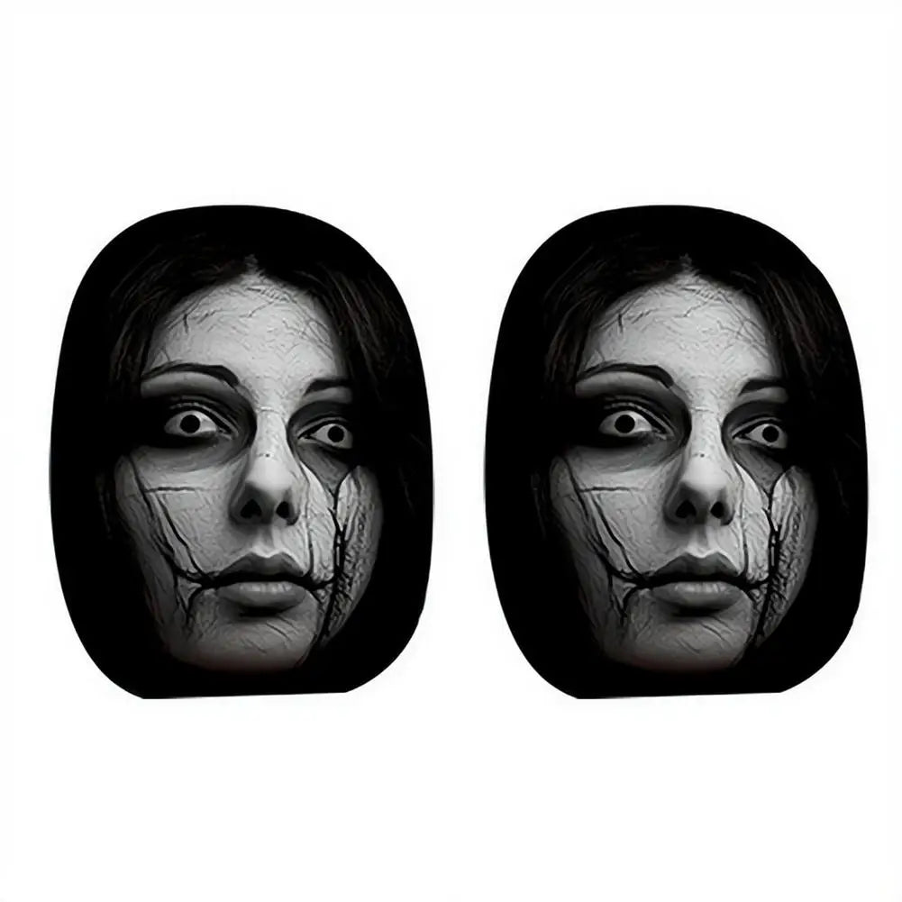 Halloween Creepy Face Car Headrest Covers