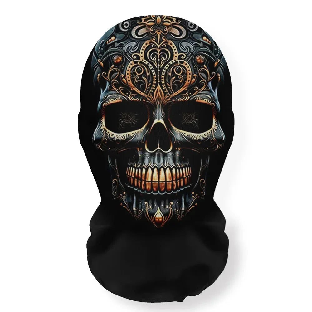 Halloween Skeleton Mesh Hood Mask