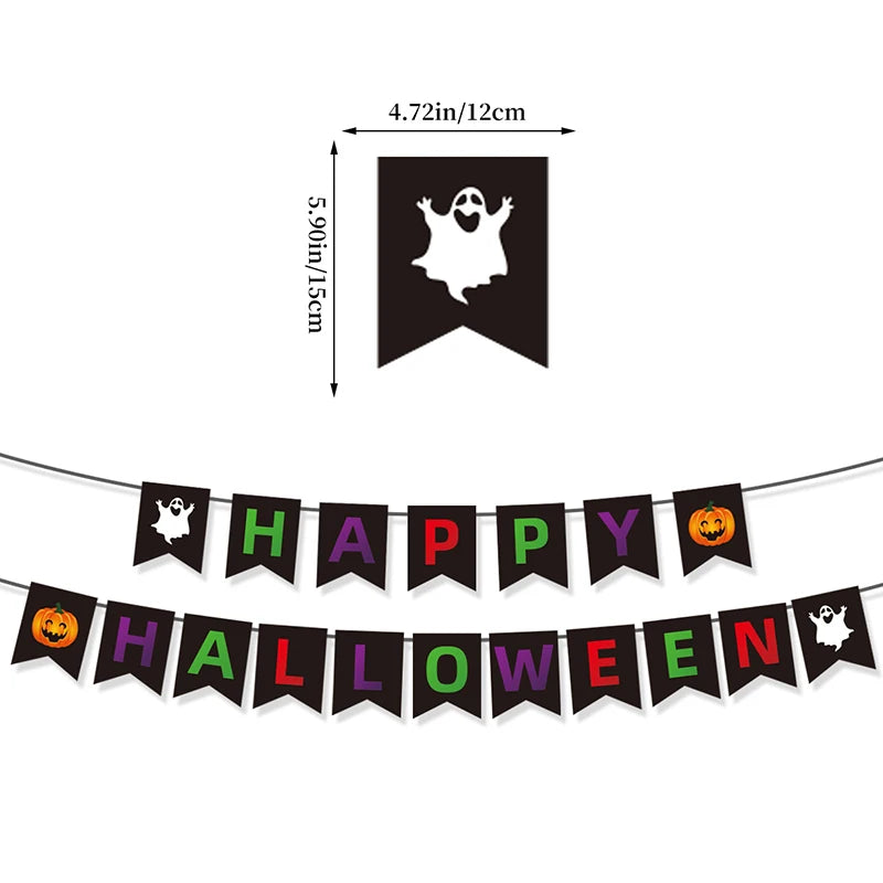 Halloween Party Paper Flag Banner