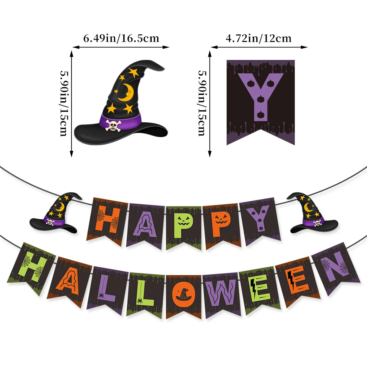 Halloween Party Paper Flag Banner