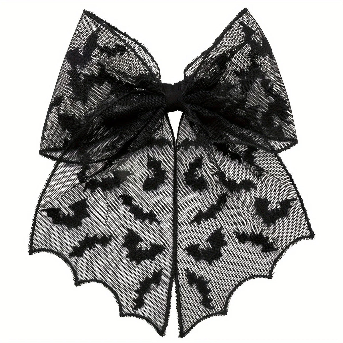Halloween Bat Mesh Bow Hair Clip