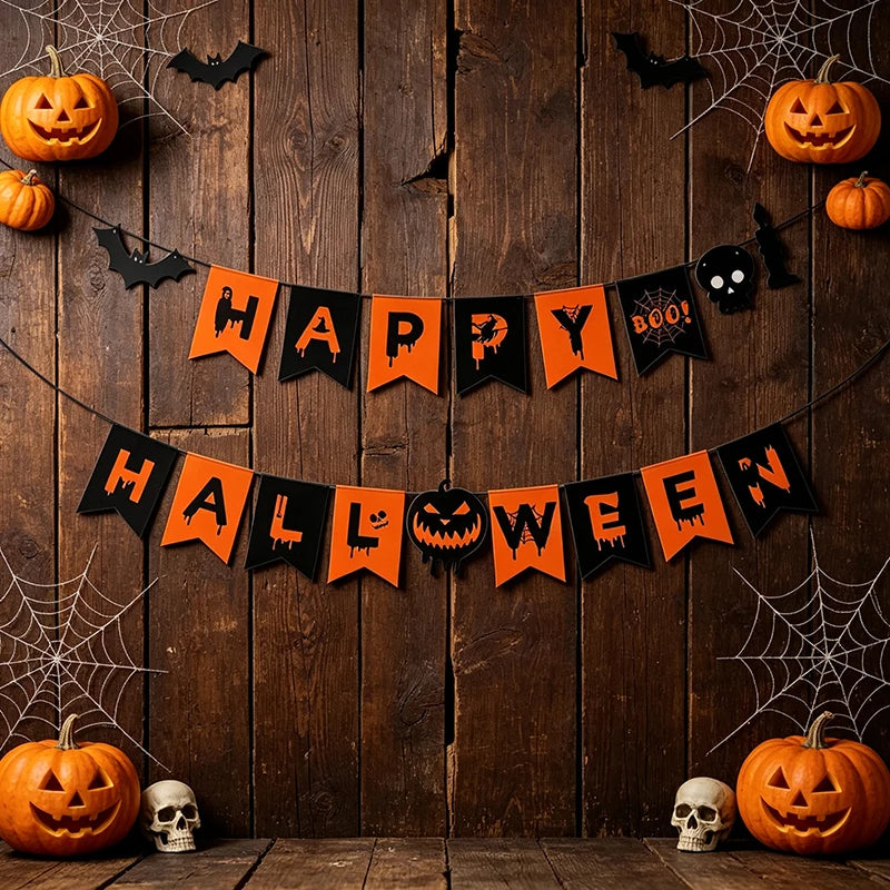 Halloween Party Paper Flag Banner