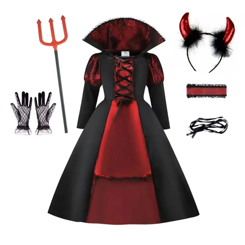Girls Halloween Vampire Costume Dress