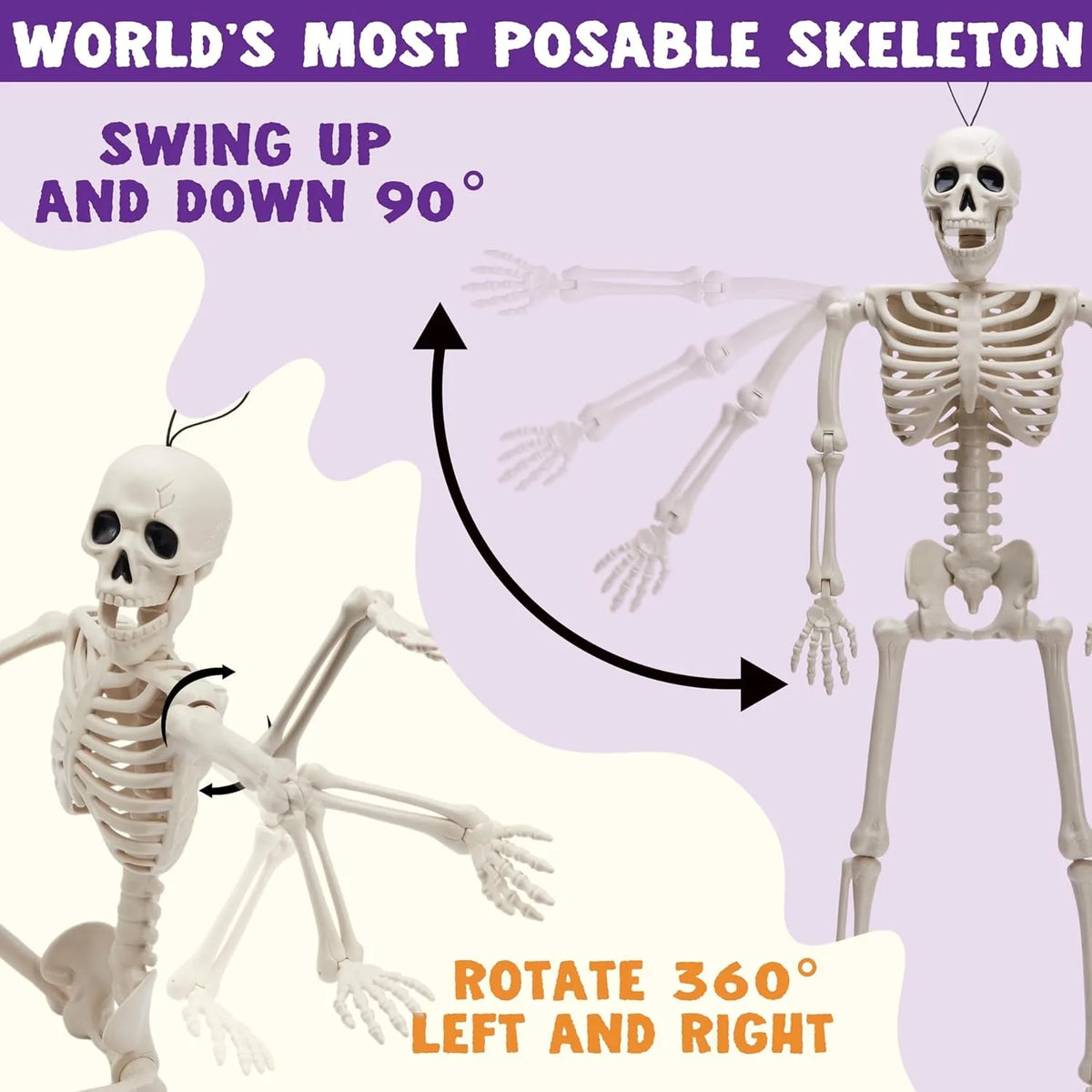 Halloween Posable Skeleton Decorations 16" (5-Pack)