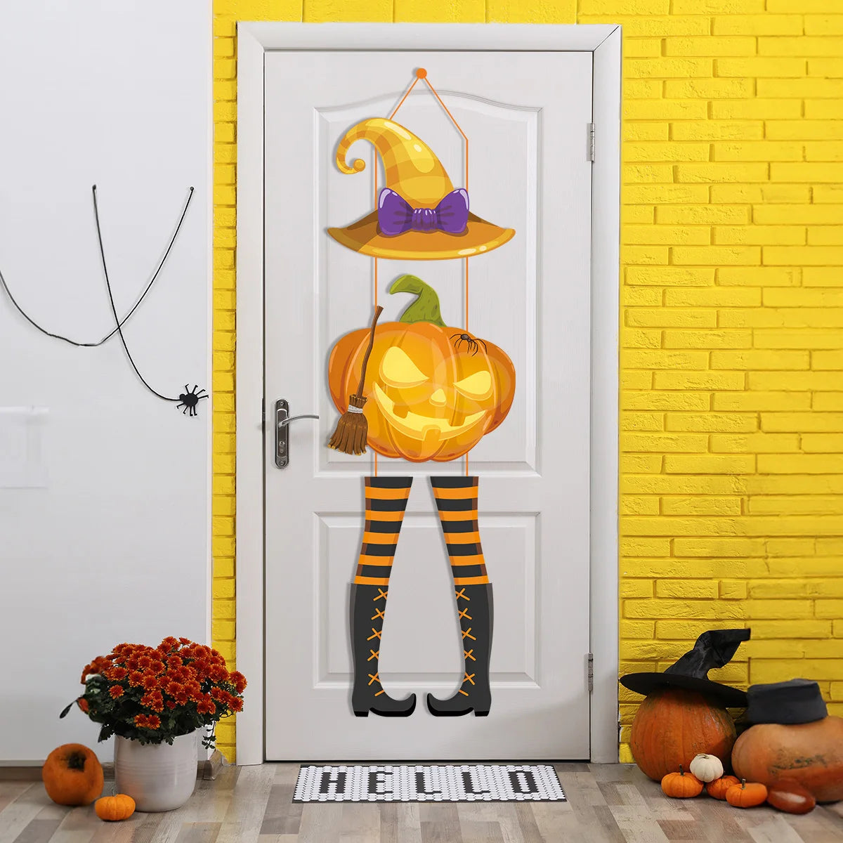 Halloween Spooky Pumpkin Witch Ghost Door Hanger