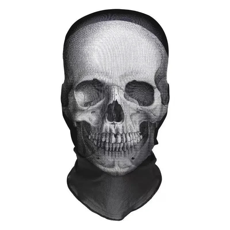 Halloween Skeleton Mesh Hood Mask