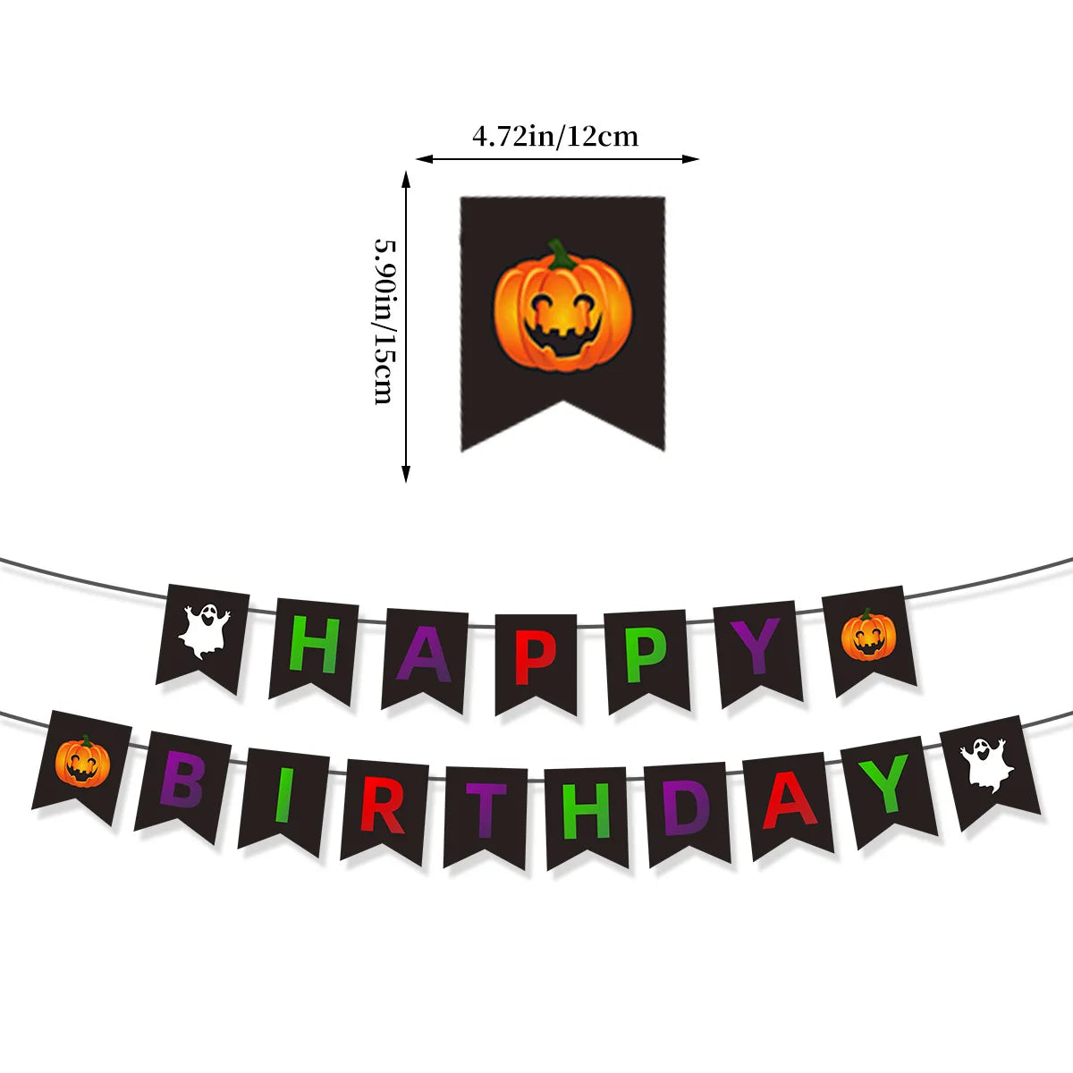 Halloween Party Paper Flag Banner