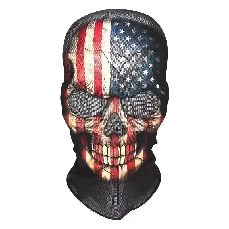 Halloween Skeleton Elastic Mesh Hood Mask