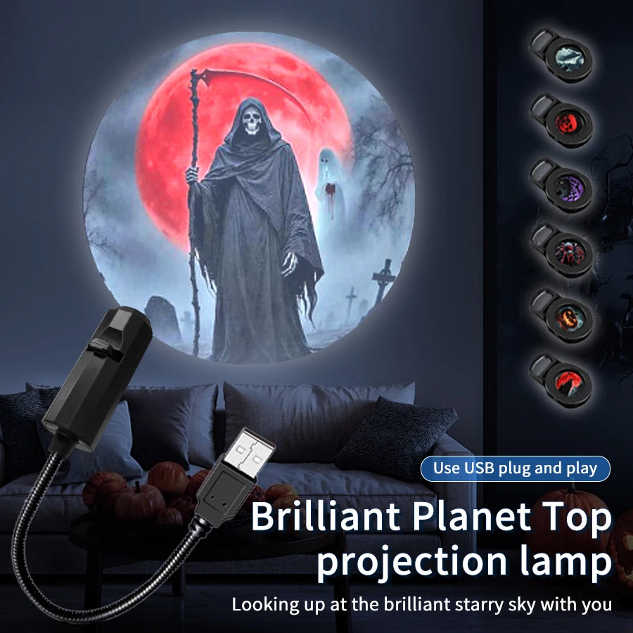 Halloween LED USB Projector Night Light