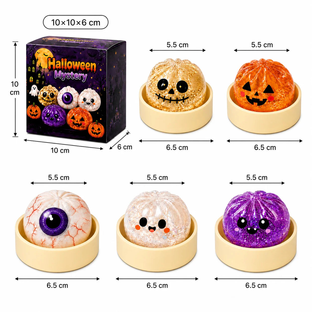 Halloween Ghost Dumpling Squishy Stress Toy