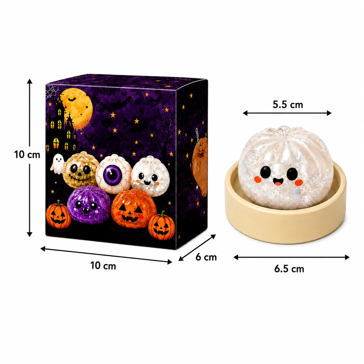 Halloween Ghost Dumpling Squishy Stress Toy