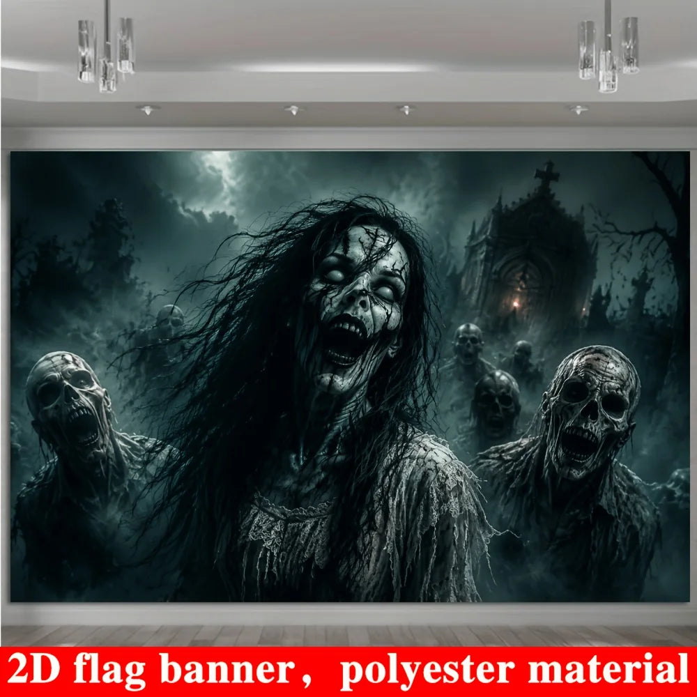 Halloween Zombie-Themed Background