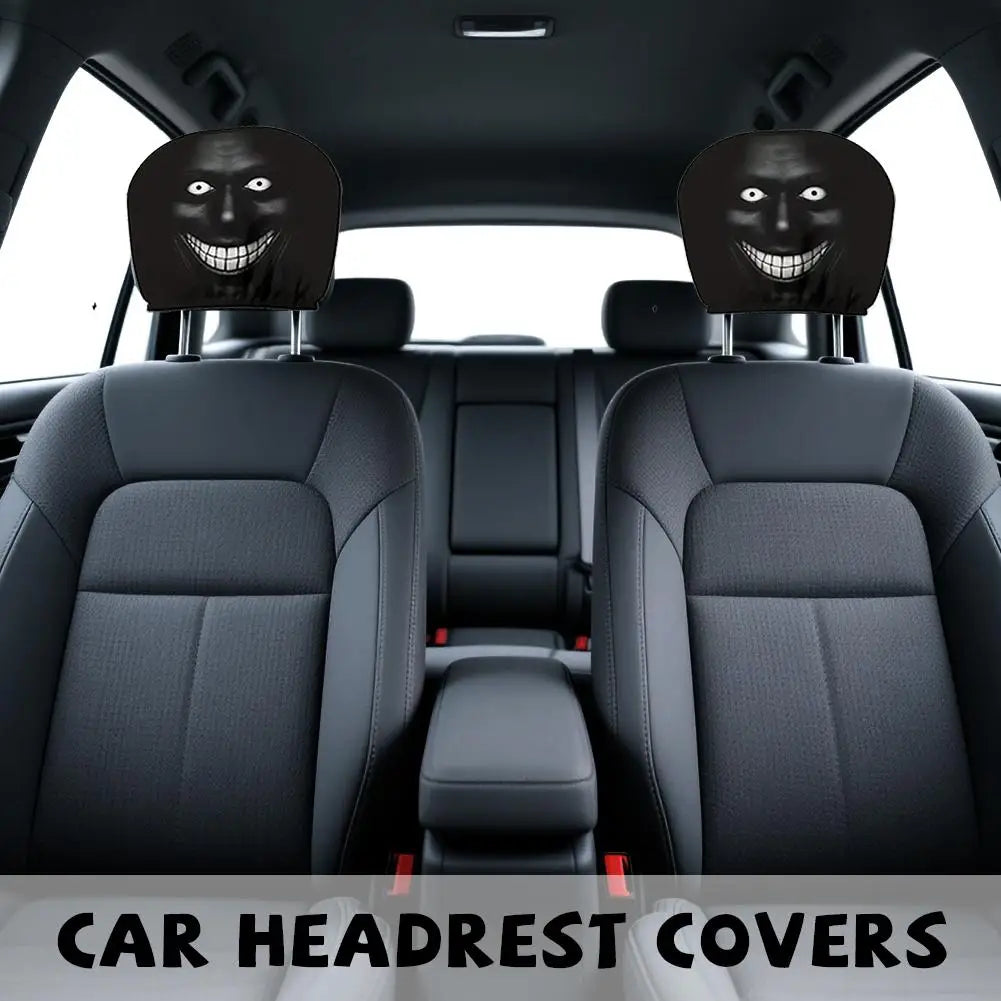 Halloween Creepy Face Car Headrest Covers