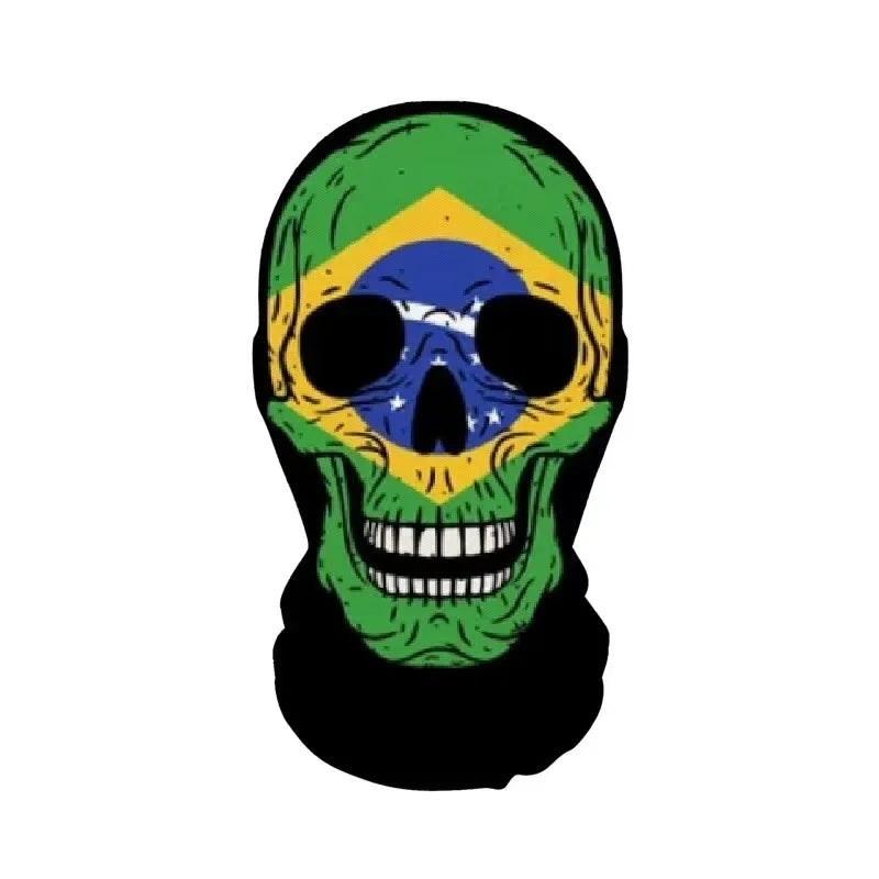 Halloween Skeleton Elastic Mesh Hood Mask