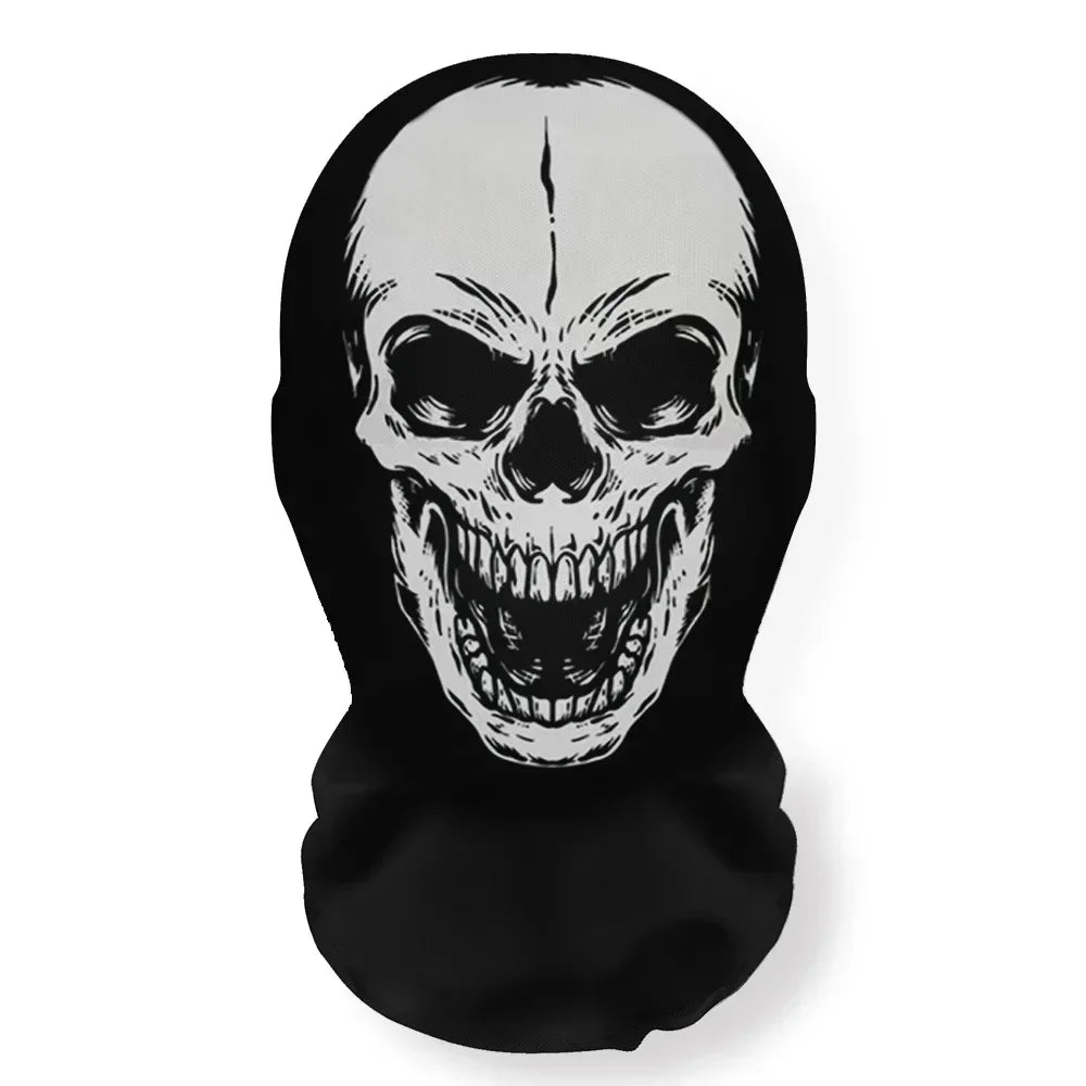 Halloween Skeleton Mesh Hood Mask