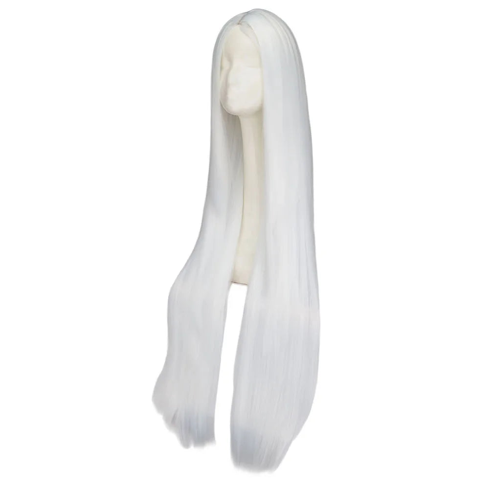 White Long Straight Cosplay Wig 100cm