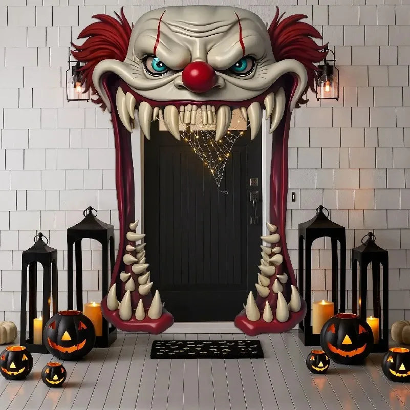 Halloween Scary Clown Door Cover Curtain
