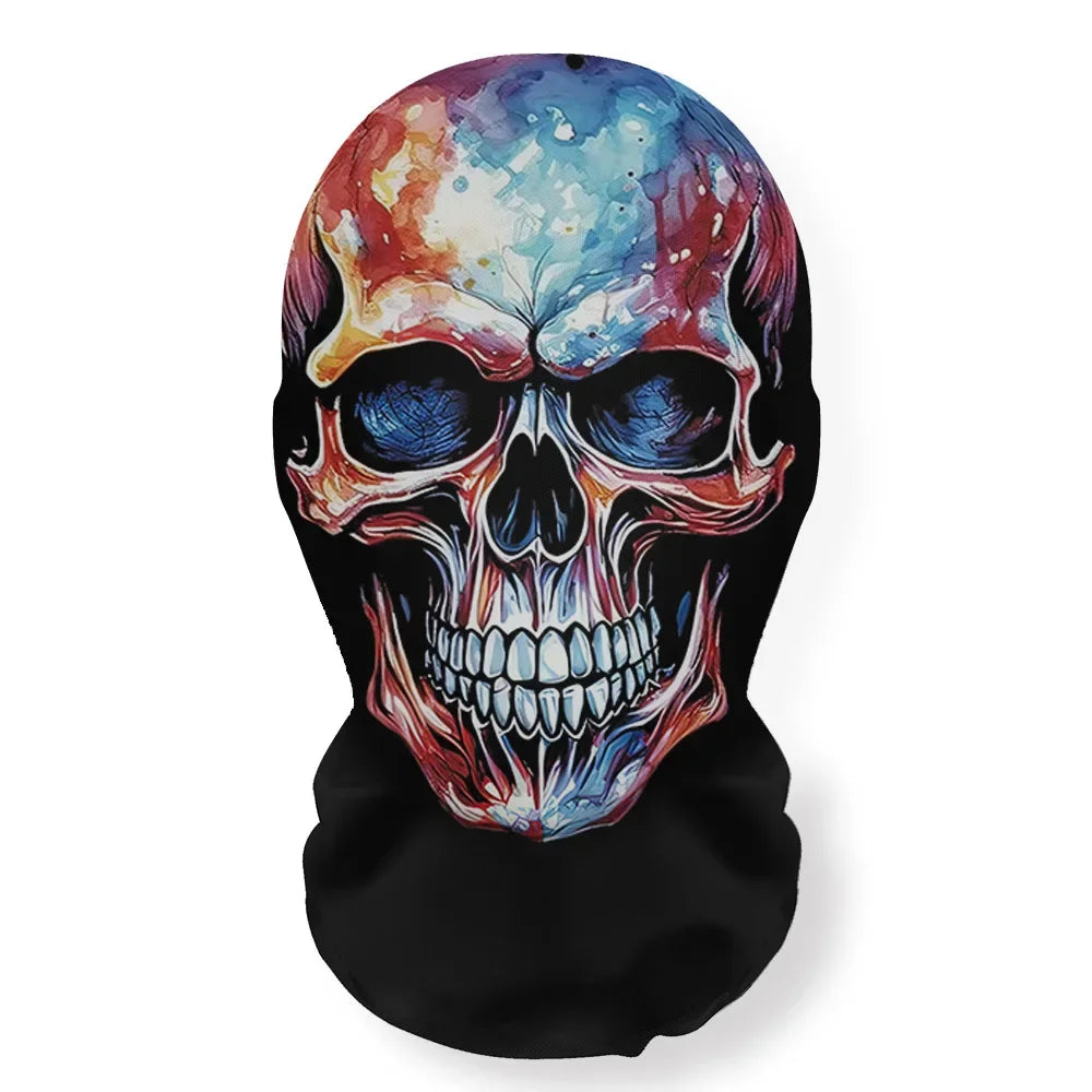 Halloween Skeleton Elastic Mesh Hood Mask