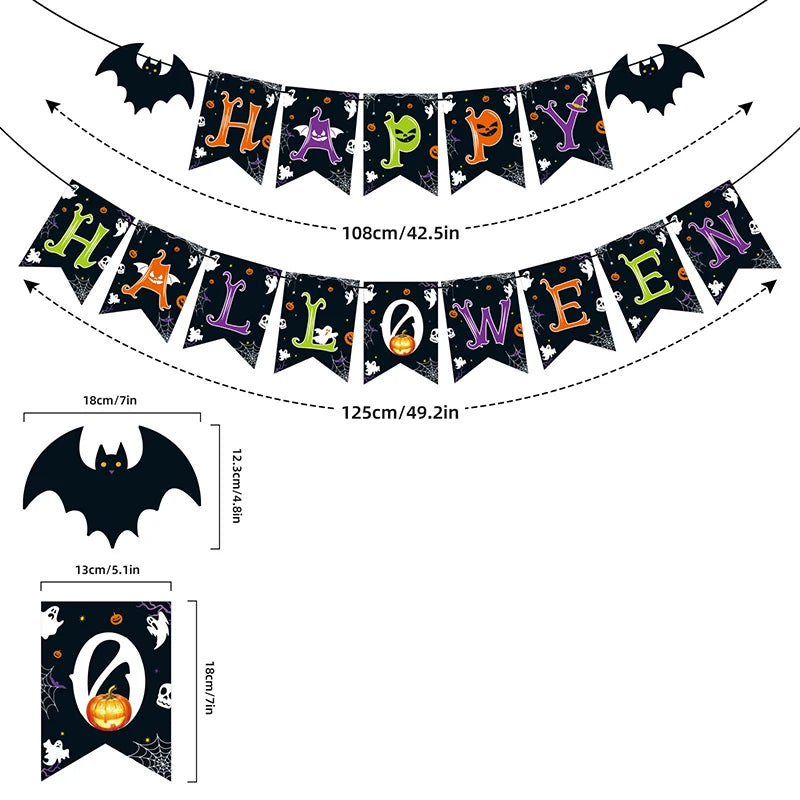 Halloween Party Paper Flag Banner