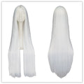 White Long Straight Cosplay Wig 100cm