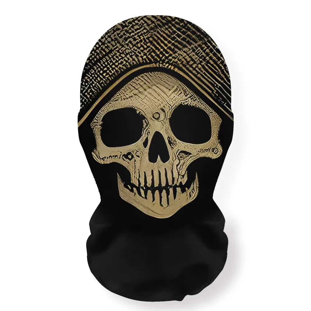 Halloween Skeleton Elastic Mesh Hood Mask