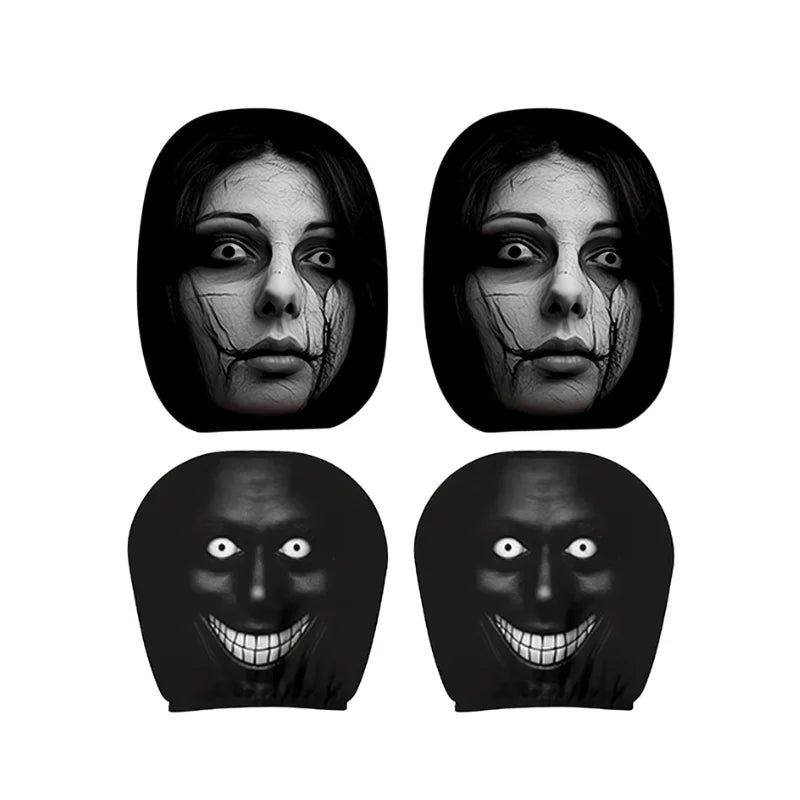 Halloween Creepy Face Car Headrest Covers