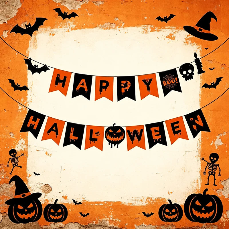 Halloween Party Paper Flag Banner