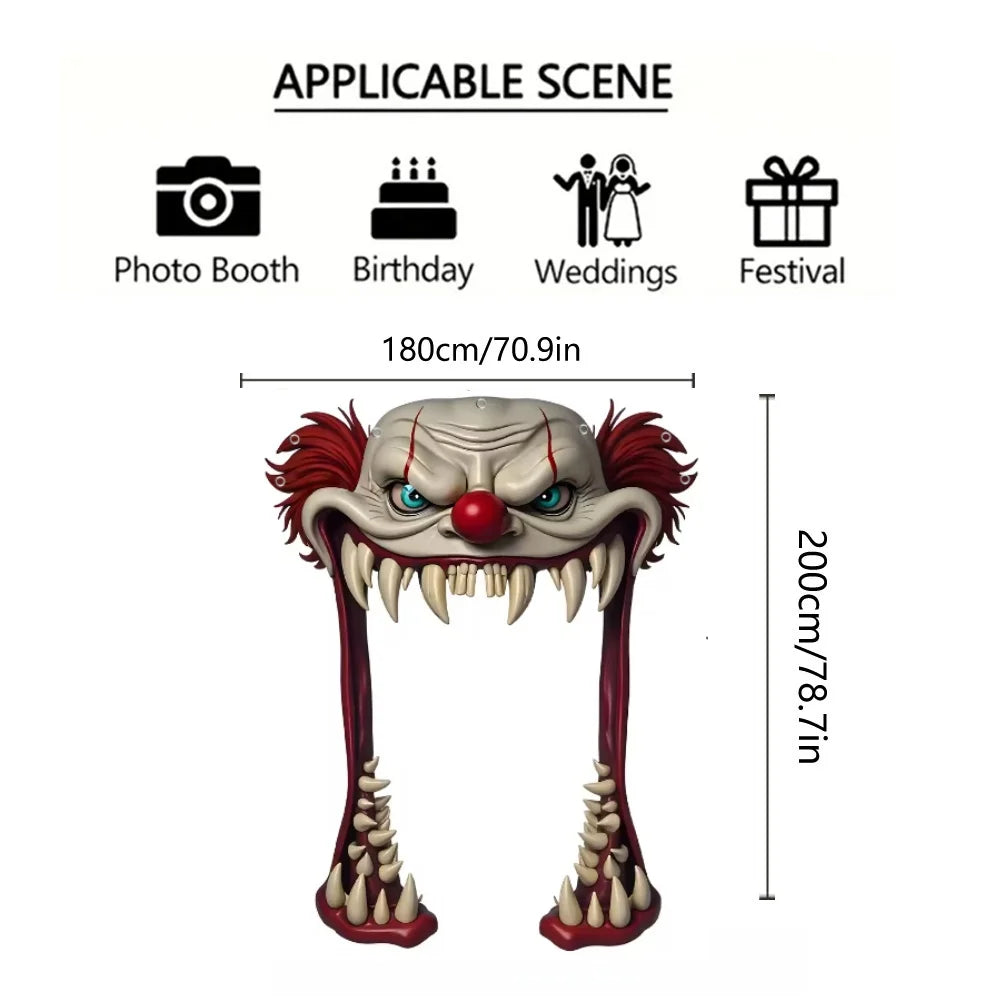 Halloween Scary Clown Door Cover Curtain